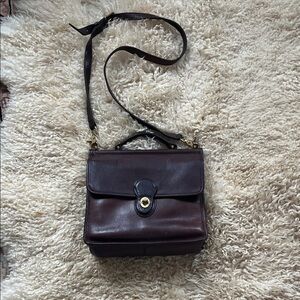 Vintage Coach Willis chocolate brown Leather Crossbody Bag